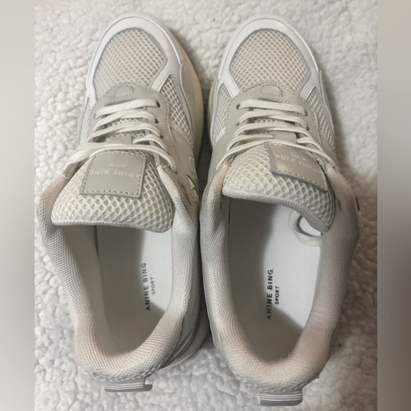 Anine Bing Dina Sneakers Women’s Size 8 US/38 EU White Beige -Gorgeous Condition - Picture 10 of 16
